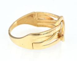 Arany (Au) 14K áttört szalagmintás gyűrű, jelzett, méret: 57, nettó: 2,7 g