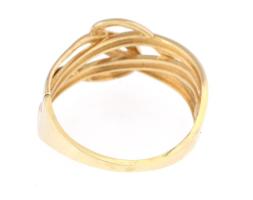 Arany (Au) 14K áttört szalagmintás gyűrű, jelzett, méret: 57, nettó: 2,7 g