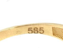 Arany (Au) 14K áttört szalagmintás gyűrű, jelzett, méret: 57, nettó: 2,7 g