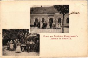 1909 Cvrcovice, Urspitz; Ferdinand Zimmermann's Gasthaus / Ferdinand Zimmermann's inn (felületi sérülés / surface damage)