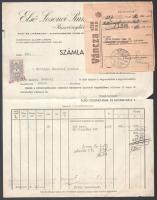 1942 Losonc (Lučenec), Első Losonci Rum- és Likőrgyár Rt. fejléces számla, 5f okmánybélyeggel