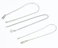 Ezüst(Ag) kígyó karkötő, 3 db, jelzett, h: 18-19 cm, nettó: 8 g