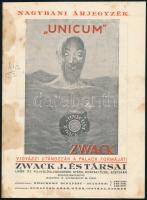 1938 Nagybani árjegyzék, Zwack J. és Társai Likőr- és Rumkülönlegességek Gyára, tűzött papírkötés, foltos, 12 p.