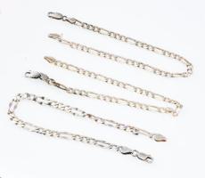 Ezüst(Ag) 3 db figaro karkötő, jelzett, h: 21 cm, nettó: 19,2 g