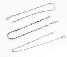 Ezüst(Ag) walles karkötő, 3 db, jelzett, h: 18-19 cm, nettó: 7,3 g