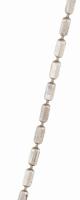 Ezüst(Ag) pálcikás hengeres nyaklánc, jelzett, h: 45 cm, nettó: 4,2 g