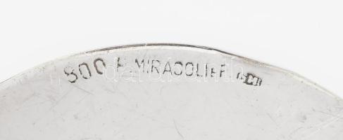 Ezüst(Ag) "MM" ovális könyvjelző, jelzett, 9×6,4 cm, nettó: 26,1 g