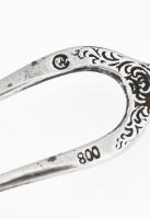 Ezüst(Ag) barokkos nyelű puttós sajtvilla, jelzett, h: 14,2 cm, nettó: 16,8 g