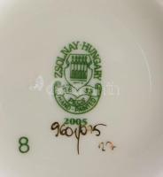 Zsolnay virágmintás váza, jelzett, hibátlan, m: 25,5 cm