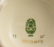 Zsolnay porcelán búzavirág mintás váza, kézzel festett, jelzett, hibátlan, m: 18 cm