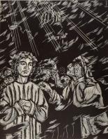 Dante Alighieri: La Divina Commedia. Kolozsvár, 1976, Dacia. Gy. Szabó Béla 20 db fametszetével illu...