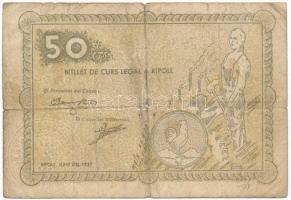 Spanyolország / Polgárháború / Ripoll 1937. 50c T:VG szakadás, kis anyaghiány
Spain / Civil War / R...