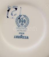 Hollóházi apróvirág mintás 6 darab csésze alátéttel, jelzett, hibátlan