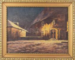 Roth B jelzéssel: Esti utca, 1926. Olaj, vászon. Dekoratív fakeretben. 34×46 cm