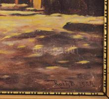 Roth B jelzéssel: Esti utca, 1926. Olaj, vászon. Dekoratív fakeretben. 34×46 cm