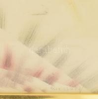 Ruzicskay György (1896-1993): Absztrakt kompozíció. Vegyes technika, papír, jelzett. Üvegezett, kiss...