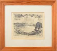 Iván Szilárd (1912-1988): Belső-tó (Balaton). Rézkarc, papír, jelzett, számozott (20/100), üvegezett...