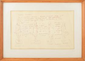 Melocco Miklós (1935-): Szokratész. Szitanyomat, papír, jelzett, üvegezett fakeretben, 29x46,5 cm