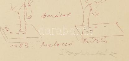 Melocco Miklós (1935-): Szokratész. Szitanyomat, papír, jelzett, üvegezett fakeretben, 29x46,5 cm