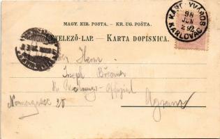 1898 (Vorläufer) Károlyváros, Karlovac, Karlstadt; Zorin Dom, Kuca Ivana Sagana. Naklada I. Sagana /...