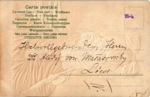 Markgräflerin / German folklore art postcard. Emb. with silk (lyuk / pinhole)