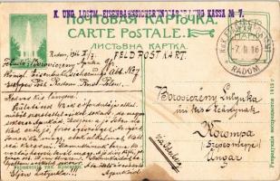 1916 Ukrainian folklore + "K. ung. Ldstm. Eisenbahnsicherungsabteilung Kassa No. 7." "...