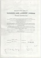 Miskolc 1991. "Magyar Hitel Bank Rt. 'Lánchíd' értékjegy" 10.000Ft-ról, bélyegzé...