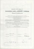 Miskolc 1991. "Magyar Hitel Bank Rt. 'Lánchíd' értékjegy" 10.000Ft-ról, bélyegzé...