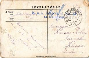 1916 WWI K.u.K. military art postcard s: Gimes fhdgy. + "K.u.K. Inf. Regmt. No. 34. 14. Feldkom...