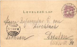 1897 (Vorläufer) Fiume, Rijeka; Schloss Tersatto / Trsat. Carl Otto Hayd Art Nouveau, floral, litho ...