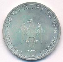 NSZK 1989J 10M Ag "800 éves Hamburg kikötője" T:AU patina FRG 1989J 10 Mark Ag "800th...