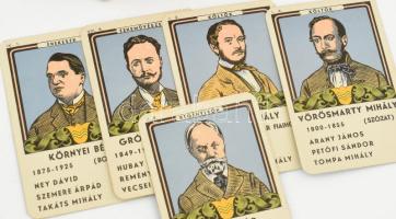 Magyar Pantheon irodalmi és művészeti kvartett játék. cca 1937, Piatnik, LB jelzésű nyomda, ofszet n...