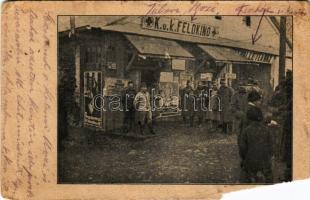 1916 K.u.K. Feldkino und Teehalle / Első világháborús osztrák-magyar teaház és tábori mozi / WWI Austro-Hungarian military tea hall and field cinema + "K.u.K. Infanterieregiment No. 26. 12. Kompagnie" (b)