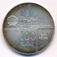 1974. 100Ft Ag "50 éves a Magyar Nemzeti Bank" T:BU patina Adamo EM45
