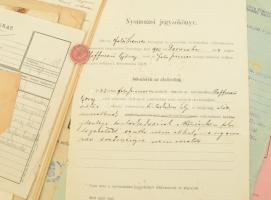 Balatonszemes, Faluszemes, 11 darab régi okmány, közte 1880 Egyénenkénti nyilvántartási jegyzék, 191...