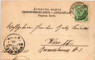 1901 Konjic, Bahnhof Konjica / railway station, locomotive, train + "K. und K. Milit. Post 15 A...