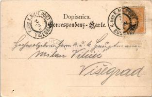 1904 Bosanski Brod, Kolodvor / Bahnhof / railway station. Montage + "K. und K. Milit. Post"...