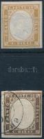 Olasz államok - Szardínia 1860 Victor Emánuel Mi 11 sárgásbarna + sötétbarna (Mi EUR ~1.000.-)