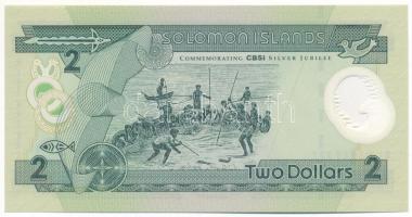 Salamon-szigetek DN (2001) 2$ "A Salamon-szigeteki Bank 25. évfordulója" emlékkiadás T:UNC...