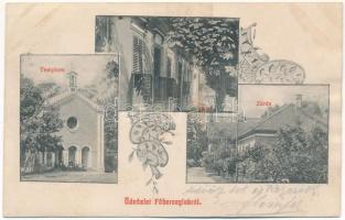 1910 Főherceglak, Főherczeglak, Knezevo (Baranyabán, Popovac, Ban, Béllye); templom, iskola, zárda / church, school, nunnery. Art Nouveau (ázott / wet damage)