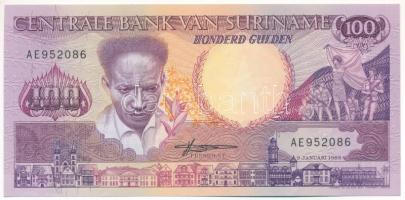 Suriname 1988. 100G T:AU sarokhajlás Suriname 1988. 100 Gulden C:AU corner bend Krause P#133b