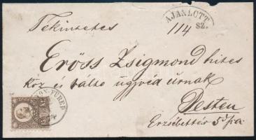 1874 Ajánlott levél 15kr bérmentesítéssel, "BALATON-FÜRED" - Pest