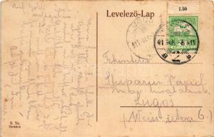 1911 Versec, Werschetz, Vrsac; Hungária szálloda éjjel. Montázs részeg férfiakkal / hotel at night. ...