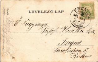 1906 Zsablya, Zabalj; vasútállomás, templomok, Karapancsity M.V. üzlete, selyem gyár / railway stati...