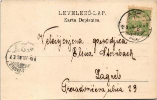 1905 Jasztrebarszka, Jaska, Jastrebarsko; Kotarski sud, K. Posta / Bezirksgericht, Königl. Post / di...