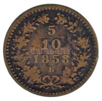 1858B 5/10kr Cu T:VF patina , ph. Adamo M3