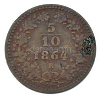 1864B 5/10kr Cu T:VF ütésnyom Adamo M3