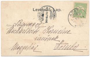 1909 Apatin, Becker F. kastélyának udvara. Gasz Mátyás kiadása / castle garden. Art Nouveau, floral ...