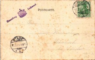 1904 Hamburg, Forsthaus Langenfelde / forestry house. Art Nouveau, litho forest frame (fl)