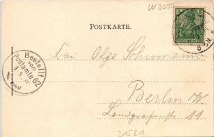 1901 Friedrichsruh, Hirschgruppe, Schloss / monument, castle. Art Nouveau, litho frame